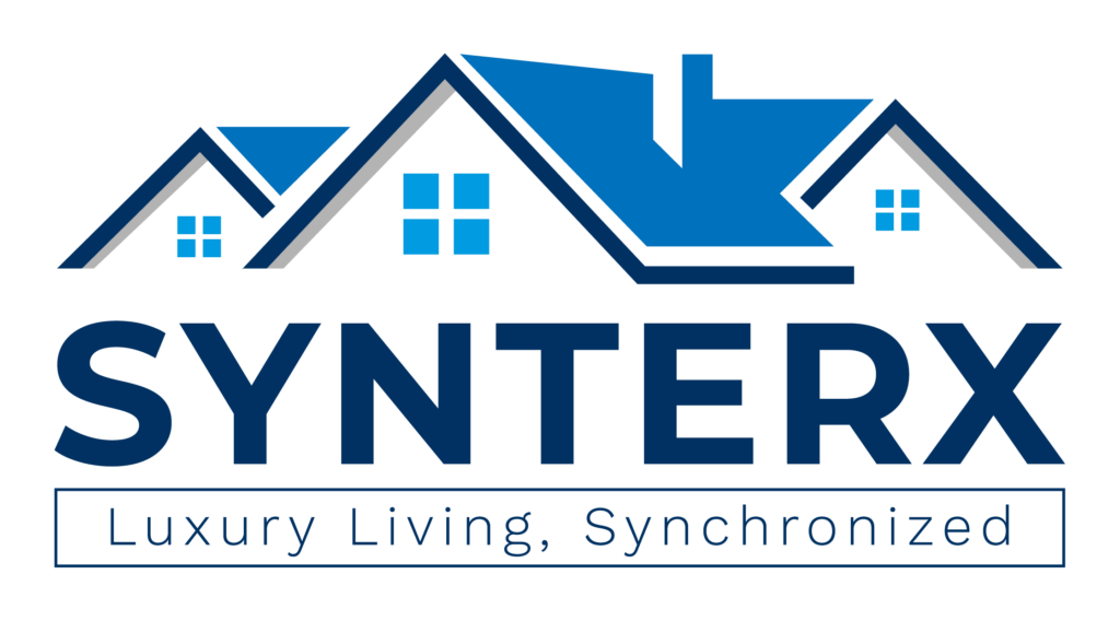 Synterx logo featuring a stylized, light-colored design on a transparent background.